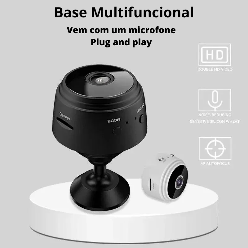 Mini Camera Espiã de Monitoramento Inteligente WiFi Vigilancia Segurança HD 1080p Gravador de Video e Voz sem Fio Magnético - Imagem 4