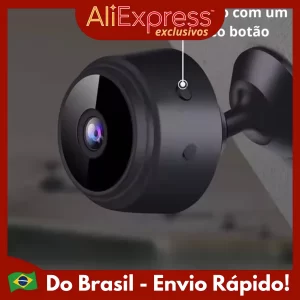 Mini Camera Espiã de Monitoramento Inteligente WiFi Vigilancia Segurança HD 1080p Gravador de Video e Voz sem Fio Magnético