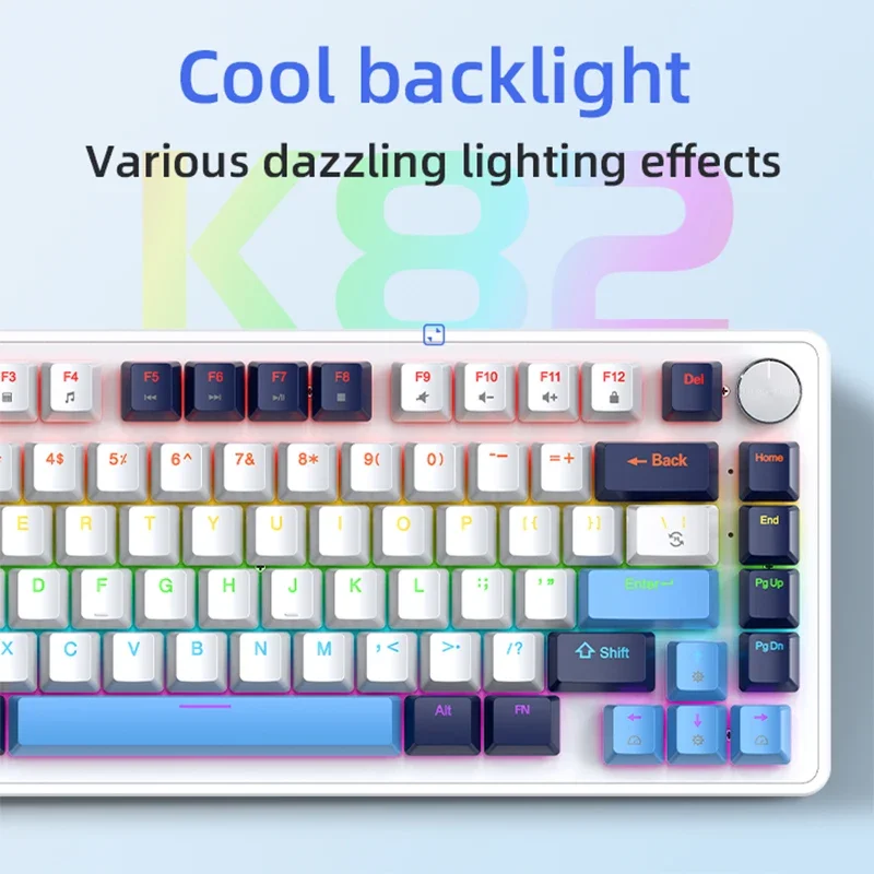 APAYADO K82 82 Keys Multifunctional Knob Mechanical Keyboard,Cool Backlight,Full Key Hot Swappable,Wired Connection,Windows&Mac - Imagem 5