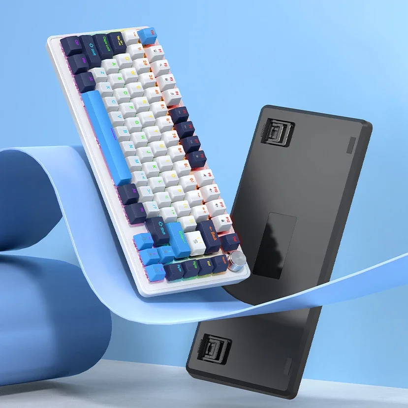 APAYADO K82 82 Keys Multifunctional Knob Mechanical Keyboard,Cool Backlight,Full Key Hot Swappable,Wired Connection,Windows&Mac - Imagem 6